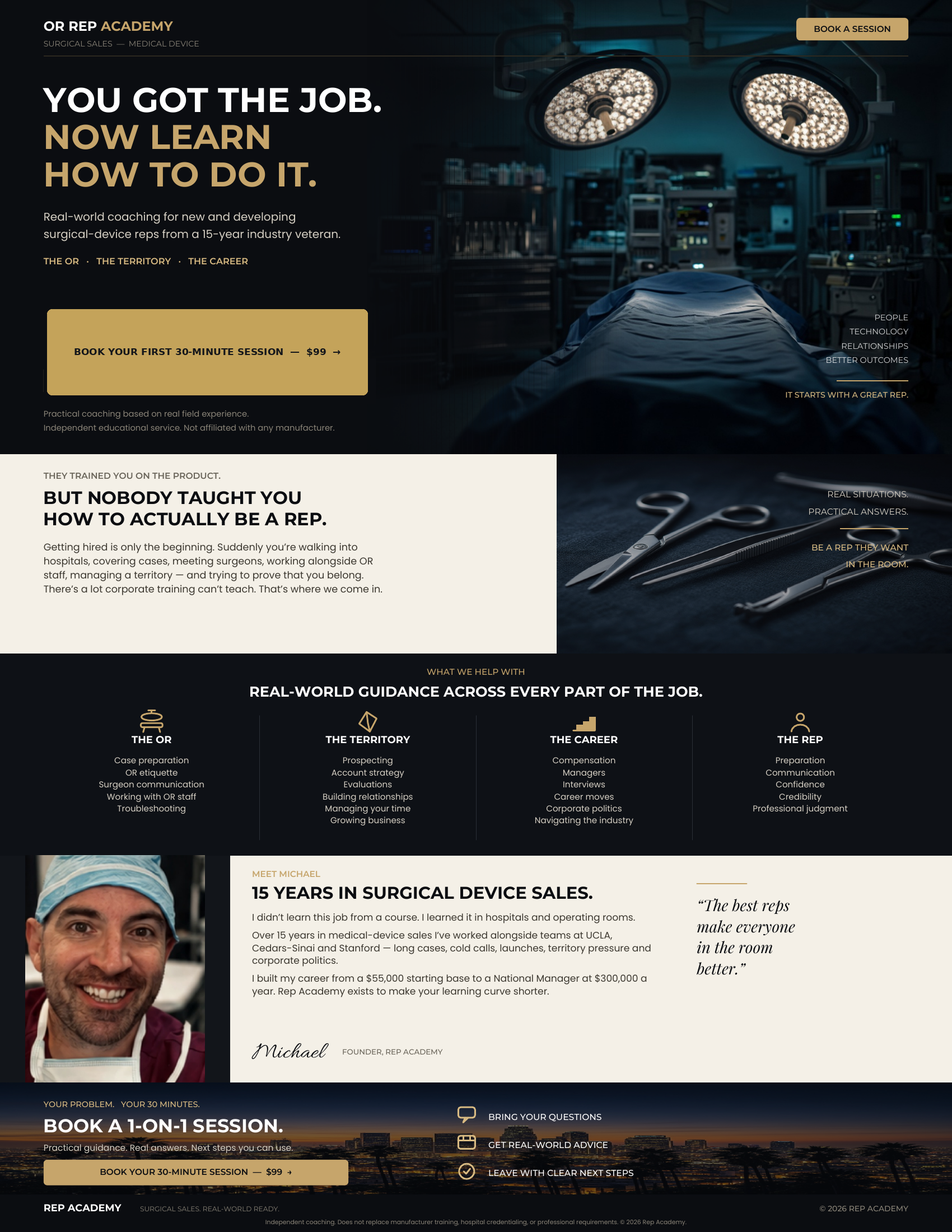 OR Rep Academy — You got the job. Now learn how to do it.